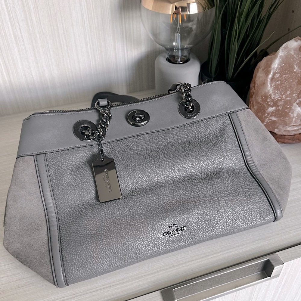 Grey Coach Turnlock Edie Carryall bag